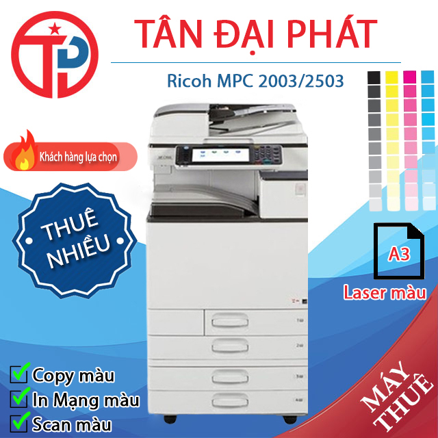 Máy màu cho thuê giá rẻ khổ giấy A4-A3-A5